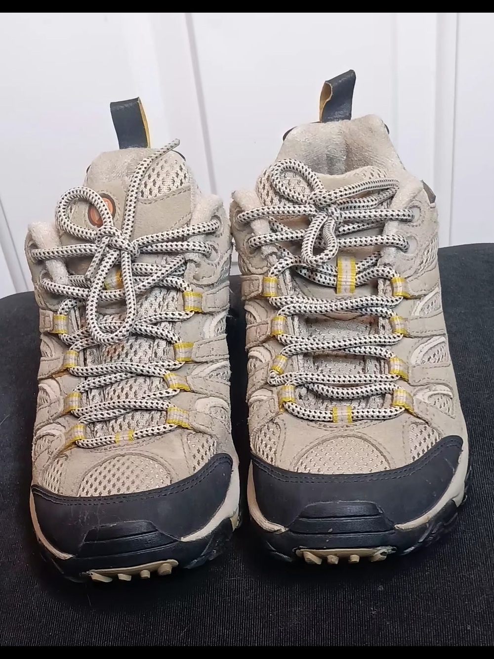 Merrell Taupe, Black and Yellow Moab Ventilator Women's Trail Sneakers Size 6.5